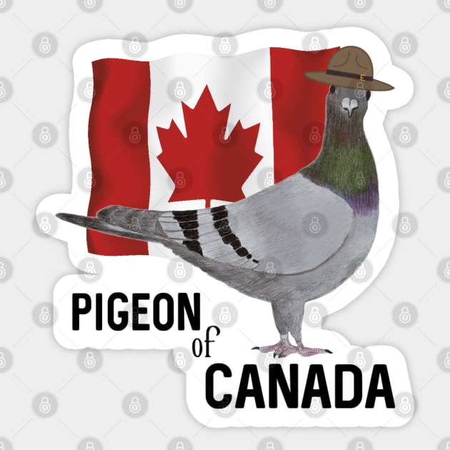 Pigeon of Canada Sticker by KC Morcom aka KCM Gems n Bling aka KCM Inspirations